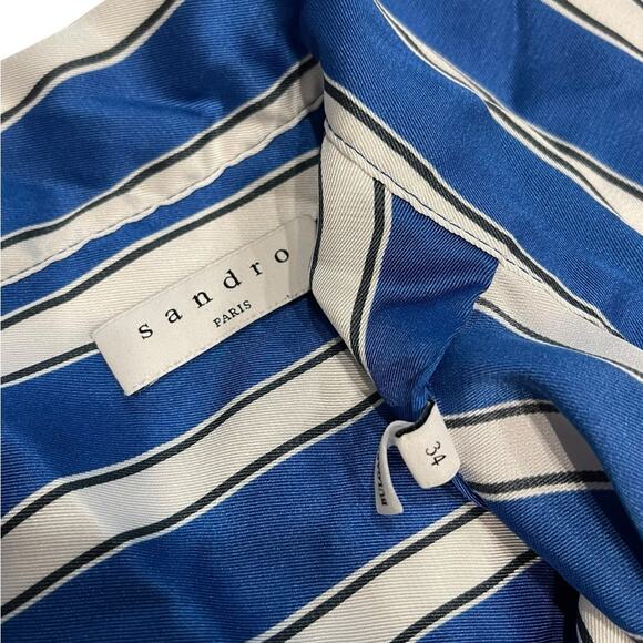 Sandro Paris Quentin Striped Bodice Romper Size:34 - Picture 8 of 8